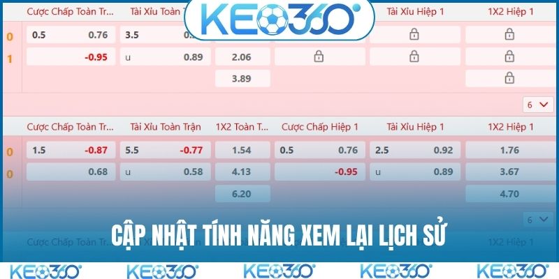 Cập nhật tính năng xem lại lịch sử