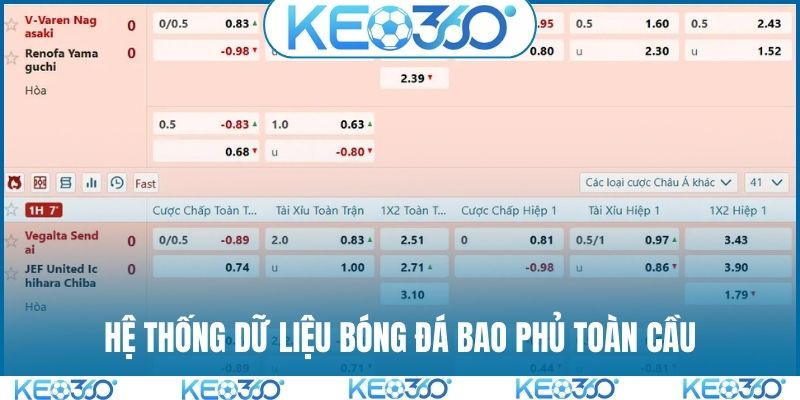Hệ thống dữ liệu bóng đá bao phủ toàn cầu