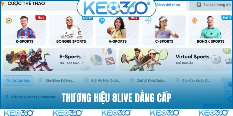 Thương hiệu 8LIVE đẳng cấp